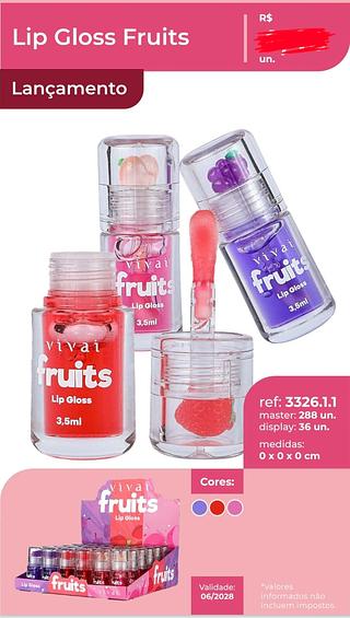 LIP GLOSS FRUITS VIVAI C/36PCS
