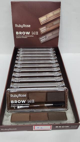SOMBRA PARA SOBRANCELHAS BROW ME RUBY ROSE COR 3 C/12PCS