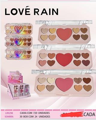 PALETA DE SOMBRAS E BLUSH LOVE RAIN C/24PCS