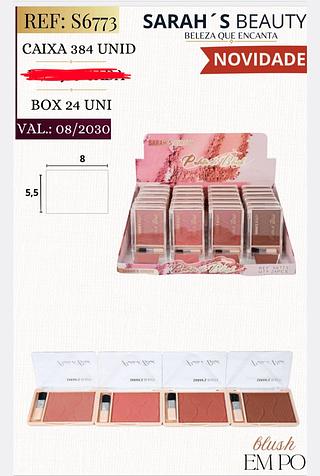 BLUSH EM PO SARAHS BEAUTY C/24PCS