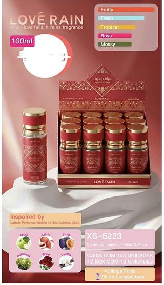 PERFUME 100ML LOVE RAIN C/12PCS