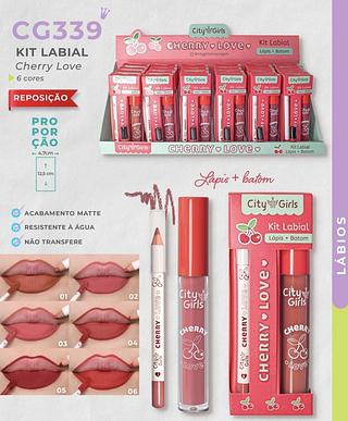 LAPIS CONTORNO LABIAL E BATOM LIQUIDO CITY GIRLS C/24PCS