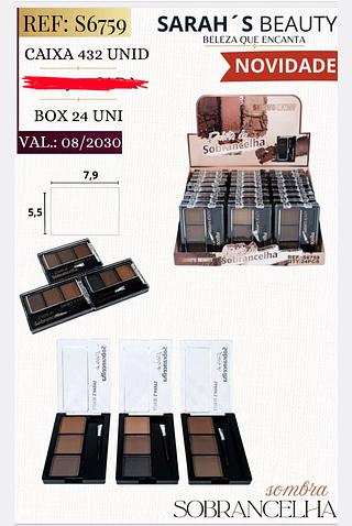 SOMBRA PARA SOBRANCELHAS SARAHS BEAUTY C/24CPS