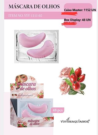 MASCARA DE OLHO ROSA MOSQUETA YOYO MAQUIAMOR C/48PCS