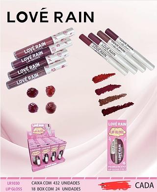 LIP GLOSS E LAPIS DE BOCA LOVE RAIN C/24PCS