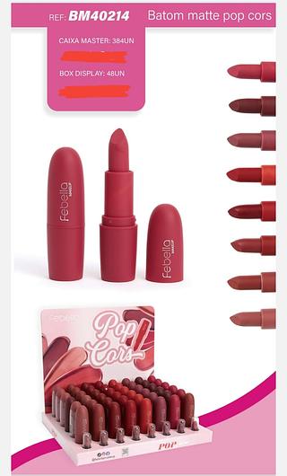 BATOM MATTE POP CORES FEBELLA C/48PCS