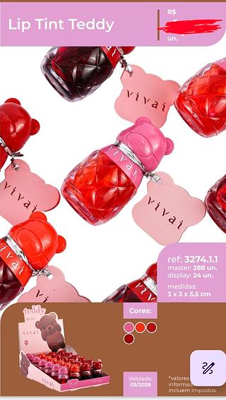 LIP TINT TEDDY VIVAI C/24PCS