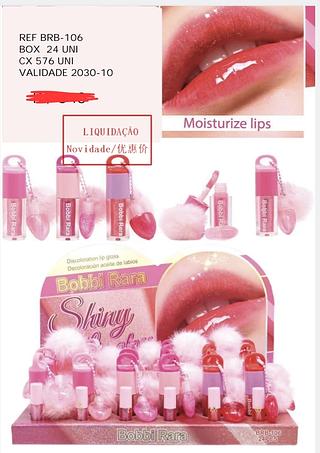 LIP GLOSS COM CHAVEIRO BOBBI RARA C/24PCS