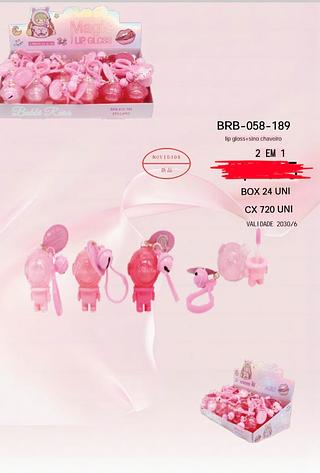 LIP GLOSS +SINO CHAVEIRO BOBBI RARA C/24PCS