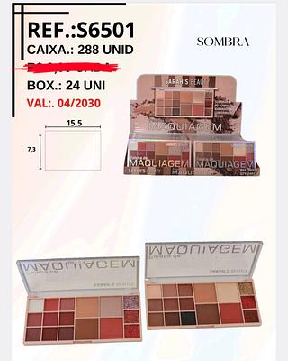 PALETA DE SOMBRAS E BLUSH SARAHS BEAUTY C/24PCS