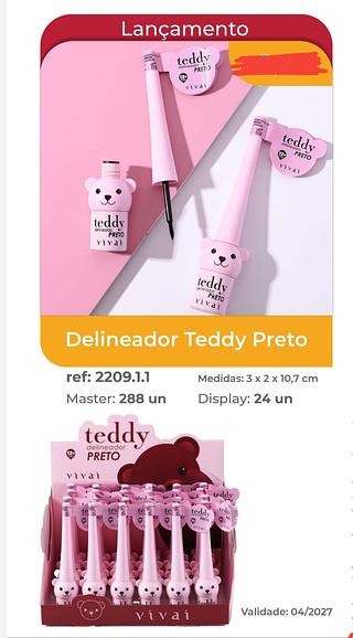 DELINEADOR TEDDYPRETO VIVAI C/24PCS