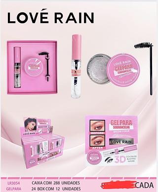 KIT GEL PARA SOBRANCELHA LOVE RAIN C/12PCS