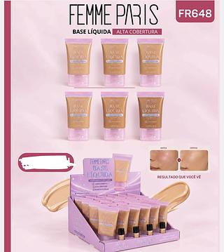 BASE LIQUIDO ALTA COBERTURA FEMME PARIS C/24PCS