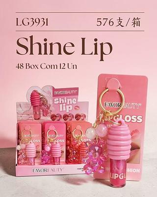 LIP GLOSS SHINE COM CHEVEIRO C/12PCS