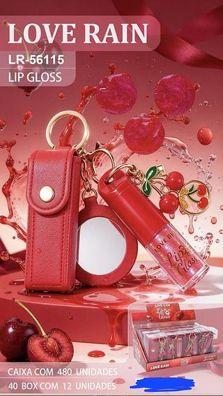 LIP GLOSS CEREJA LOVE RAIN C/24PCS
