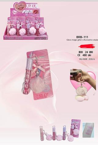 GLOSS MAGICO GLITTER C/ACESSORIO CELULAR BOBBI RARA C/24PCS