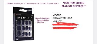 UNHAS POSTICAS TAMANHO CURTO AZUL MARINHO MACRILAN C/12PCS
