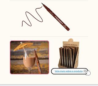 CANETA DELINEADOR MARROM LICOR DE MARULA MIAMAKE C/24PCS