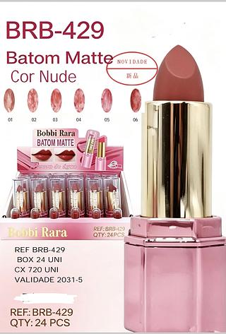 BATOM MATTE COR NUDE BOBBI RARA C/24PCS