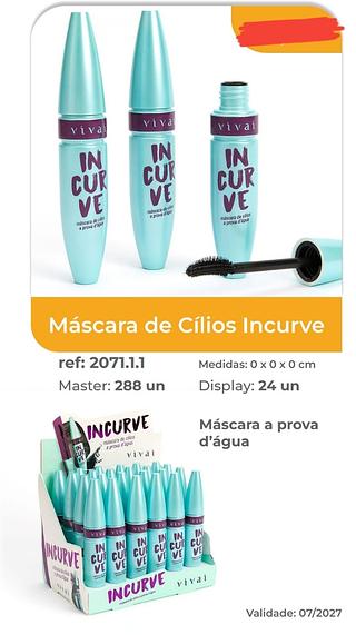 MASCARA DE CILIOS INCURVE A PROVA D AGUA VIVAI C/24PCS