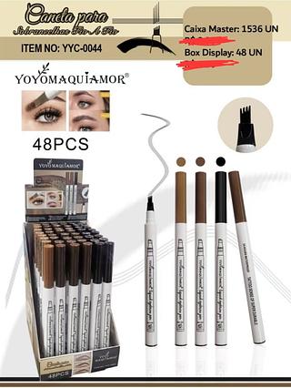 CANETA PARA SOBRANCELHA FIO A FIO YOYO MAQUIAMOR C/48PCS