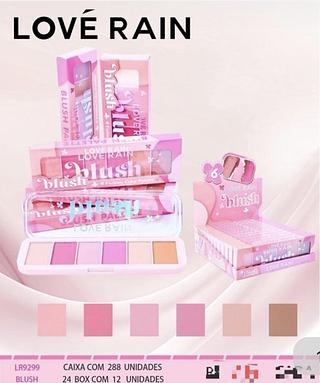 PALETA DE BLUSH LOVE RAIN C/12PCS