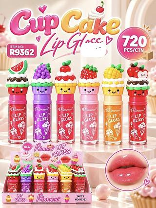 LIP GLOSS CUP CAKE C/24PCS