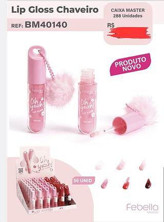 LIP GLOSS CHAVEIRO FEBELLA C/36PCS