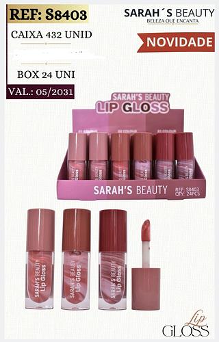 LIP GLOSS SARAHS BEAUTY C/24PCS