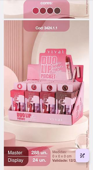 DUO LIP LAPIS E BATOM VIVAI C/24PCS
