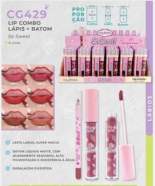LIP COMBO LAPIS +BATOM SO SWEET CITY GIRLS C/24PCS