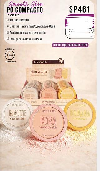 PO COMPACTO TRANSLUCIDO ROSA BANANA SMOTH SKIN SP COLOR C/24PCS