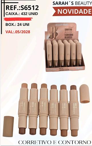 CORRETIVO E CONTORNO SARAHS BEAUTY C/24PCS