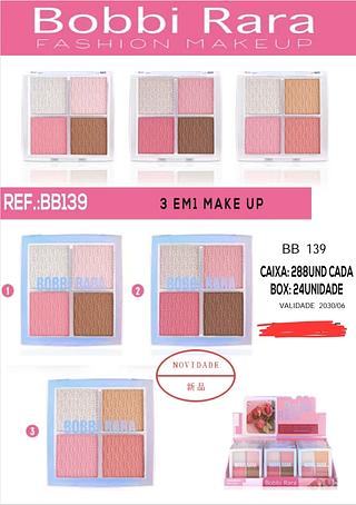 PALETA BLUSH 3 EM 1 BOBBI RARA C/24PCS