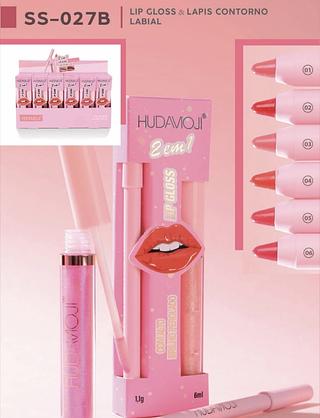 LIP GLOSS +LAPIS LABIAL HUDAMOJI C/24PCS
