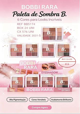 PALETA DE SOMBRA 6 CORES BOBBI RARA C/24PCS