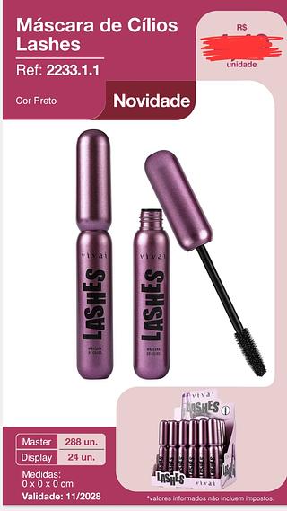 MASCARA DE CILIOS LASHES VIVAI C/24PCS