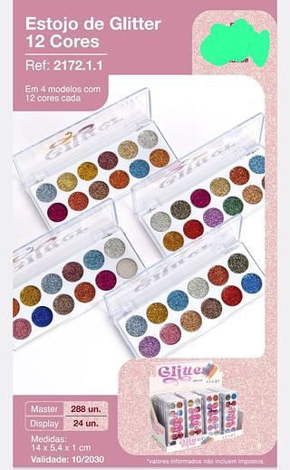 paleta de glitter 12 cores vivai c/24pcs