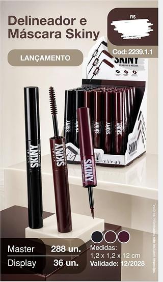 DELINEADOR E MASCARA DE CILIOS SKINY VIVAI C/36PCS