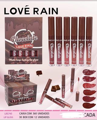 KIT LIP GLOSS CHOCOLATE LOVE RAIN C/12PCS