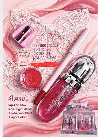 LAPIS LABIAL +GLOSS +HIDRATANTE LABIAL +APONTADOR BOBBI RARA C/12PCS
