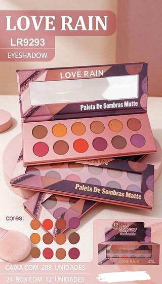 PALETA DESOMBRAS Matte C/12PCS LOVE RAIN