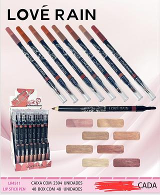 LAPIS DE LABIAL COM PINCEL LOVE RAIN C/48PCS