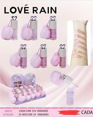 LIP GLOSS COM CHAVEIRO LOVE RAIN C/24CPS