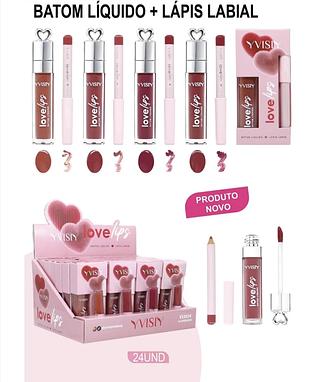 BATOM LIQUIDO E LAPIS LABIAL YVISIY C/24PCS