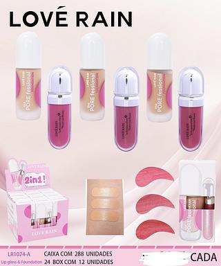 LIP GLOSS E BASE LOVE RAIN C/12PCS