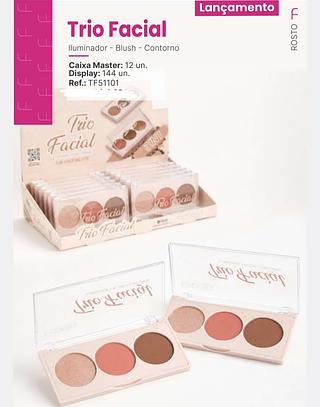 TRIO FACIAL BLUSH ILUMINADOR CONTORNO FEBELLA C/12PCS