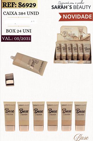 BASE LIQUIDO SARAHS BEAUTY C/24PCS