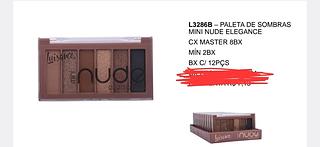 PALETA DE SOMBRAS MINI NUDE ELEGANCE LUISANCE C/12PCS