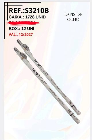 LAPIS DE OLHO BRANCO SARAHS BEAUTY C/12PCS